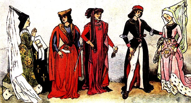 Средневековые платья для срисовки